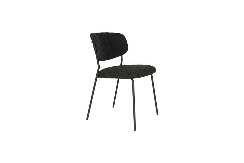 Black bouclé dining chair Jolien White Label