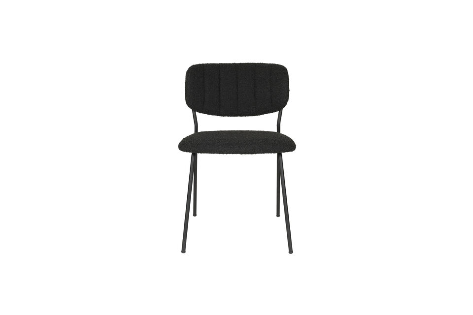 Black bouclé dining chair Jolien - 8