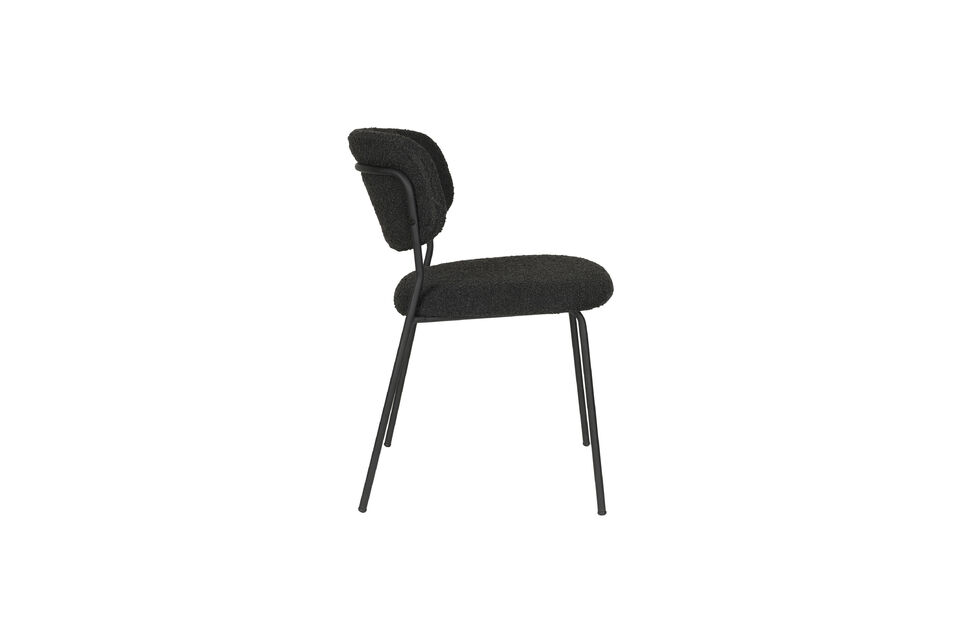Black bouclé dining chair Jolien - 9