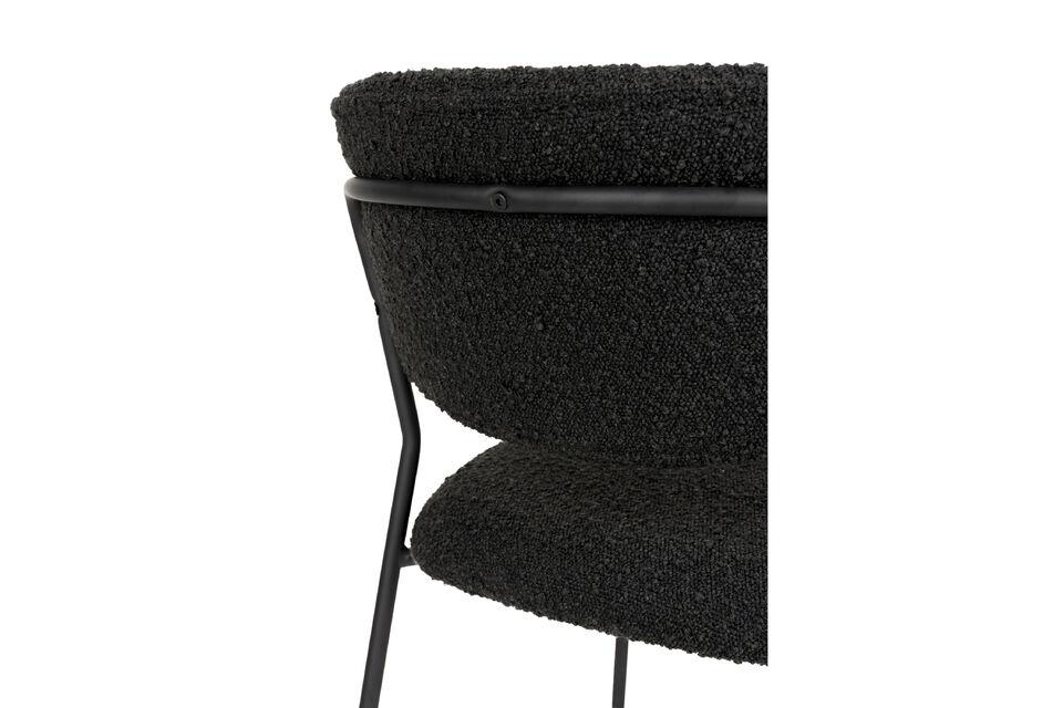 Black bouclé dining chair Jolien - 16