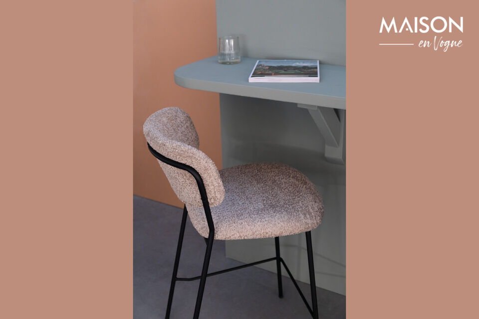 Black bouclé dining chair Jolien - 5