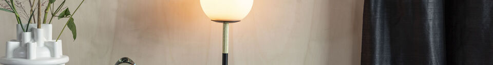 Material Details Black glass table lamp Orion