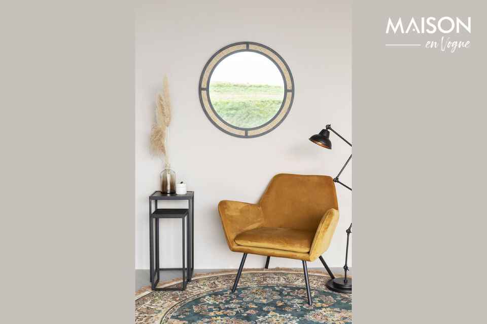 Add a sophisticated touch with the Aida black mirror.