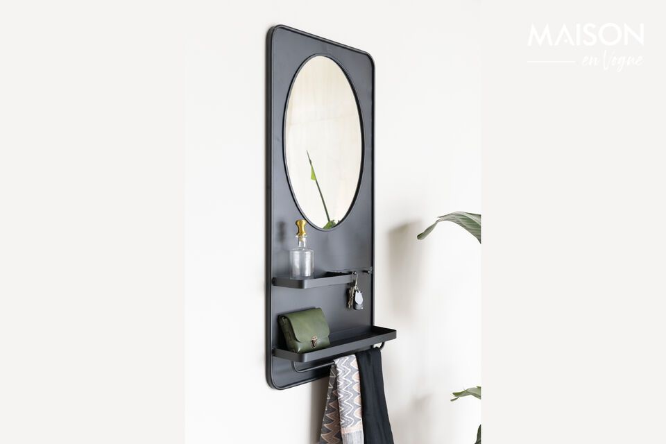 Explore versatility and style with the Pascal Mirror in black iron
