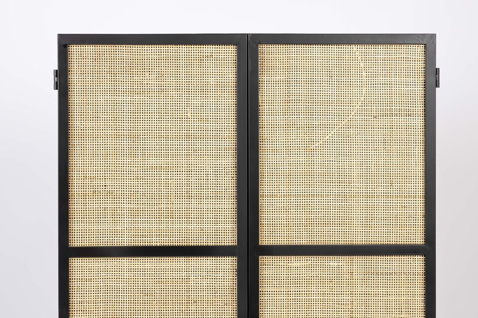 The cabinet doors feature magnetic locks, a practical detail that combines functionality and design