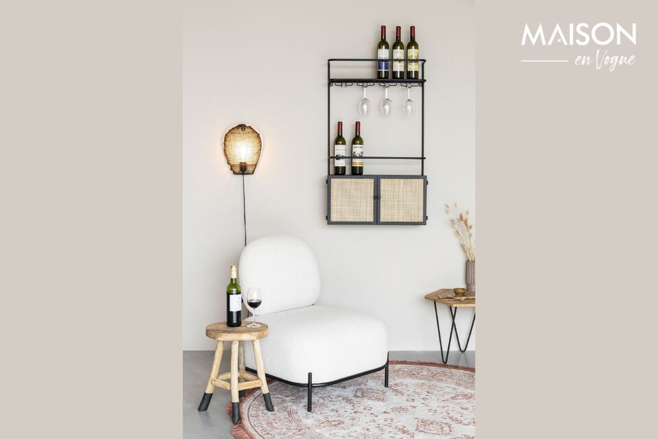 With its square rattan surfaces on the doors