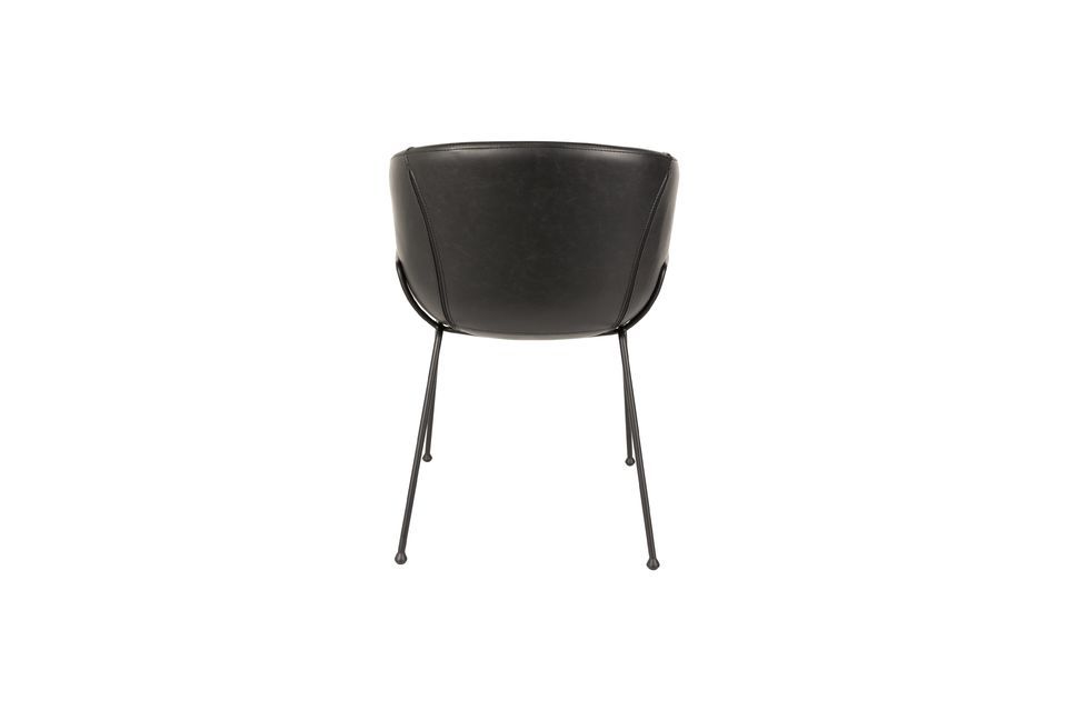 Black PU leather armchair Feston - 7