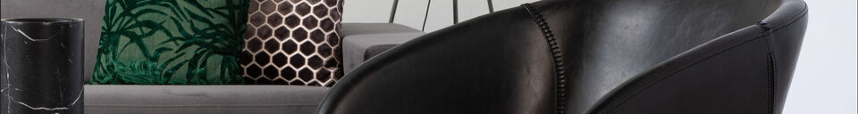 Material Details Black PU leather lounge chair Feston