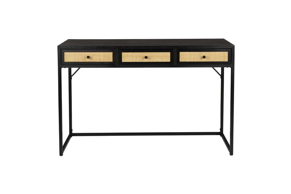 Discover the discreet charm of our Guuji Black Rattan Console