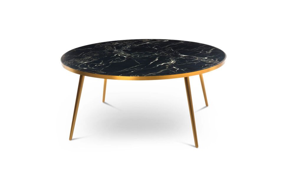 Black resin coffee table Gold Feet Pols Potten
