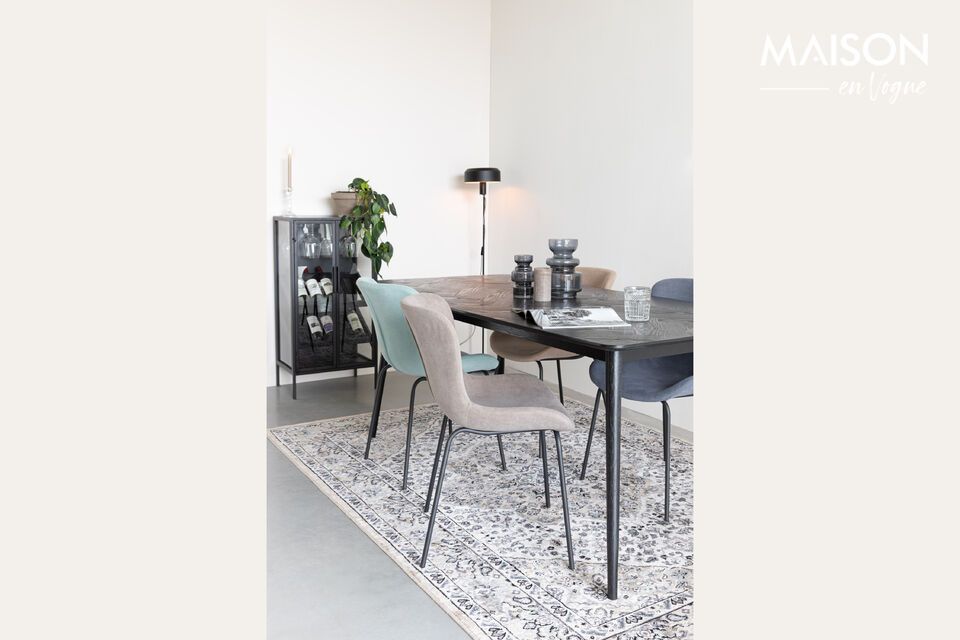Discover the elegance and functionality of our black wooden dining table