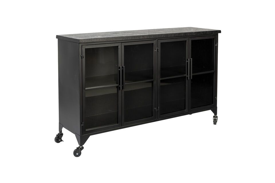 Discover the timeless elegance of the Ferre black wood sideboard