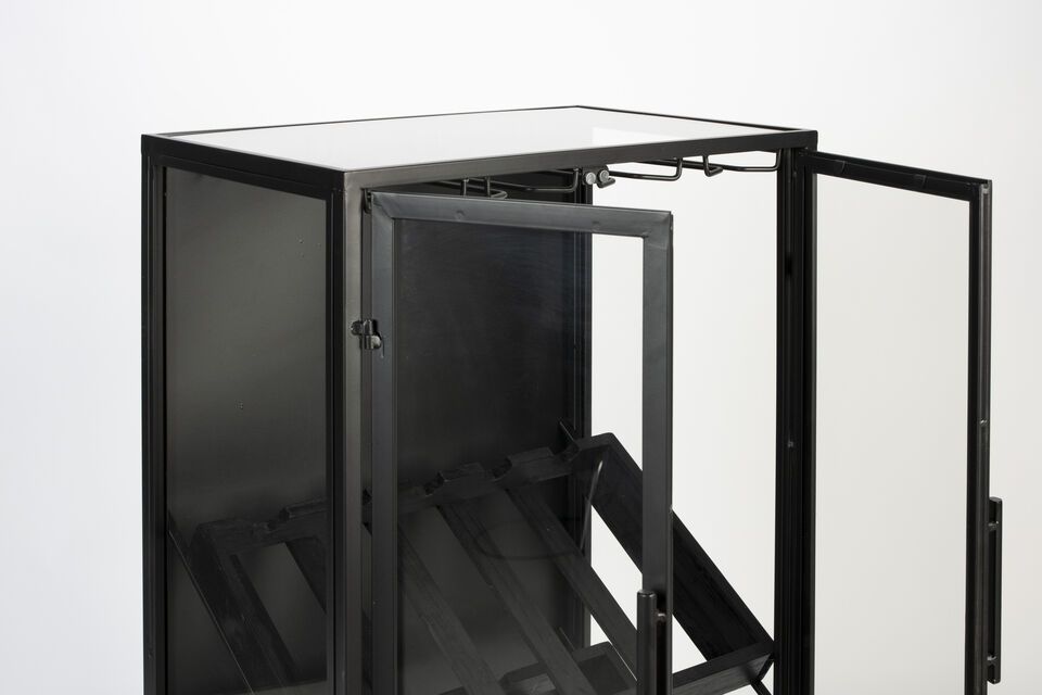 The Rob cabinet\'s elegant black design will perfectly complement any interior decor