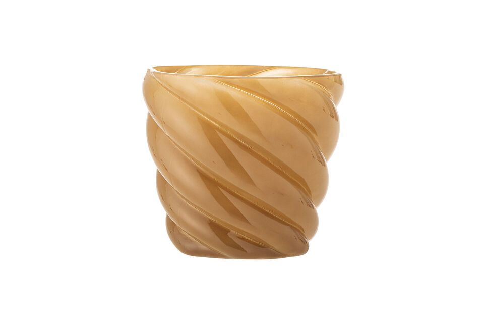 Bloempot D17xH15,5 cm van geel glas Callo Bloomingville