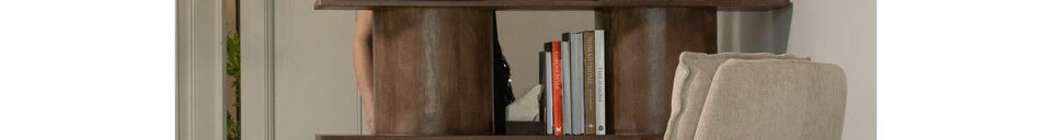 Benadrukte materialen Boekenkast 180x130 cm mangohout walnoot Sinne