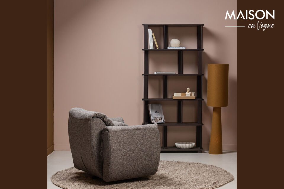 Moderne boekenkast Vervaardigd uit eikenhout Open kast met creatief design H 186 cm x B 90 cm x D
