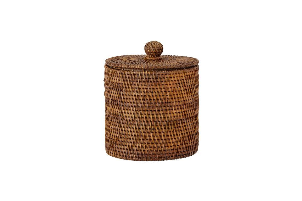 Boîte à couvercle marron en rotin Jacko Bloomingville