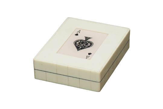 Boîte blanche 2 jeux de cartes As de pique Détouré