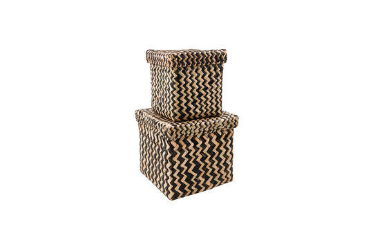 Voir la fiche produit boîtes de rangement lot de 2 herbe de mer noir et naturel HDOllie Boîtes de rangement lot de 2 herbe de mer noir et naturel HDOllie