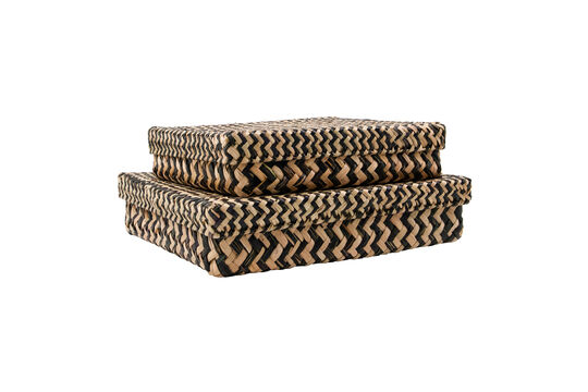 Voir la fiche produit boîtes de rangement Lot de 2 Jonc de mer Noir et Naturel Ollie Boîtes de rangement Lot de 2 Jonc de mer Noir et Naturel Ollie