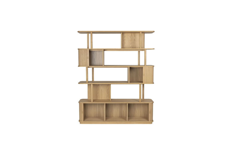 Bookcase in natural walnut veneer Barbier - 5