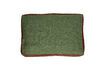 Miniature Borders green linen cushion 1