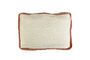 Miniature Borders white linen and cinnamon cushion Clipped
