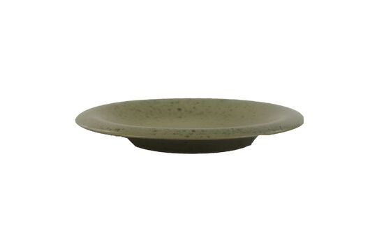 Bosque khaki stoneware dessert plate Clipped