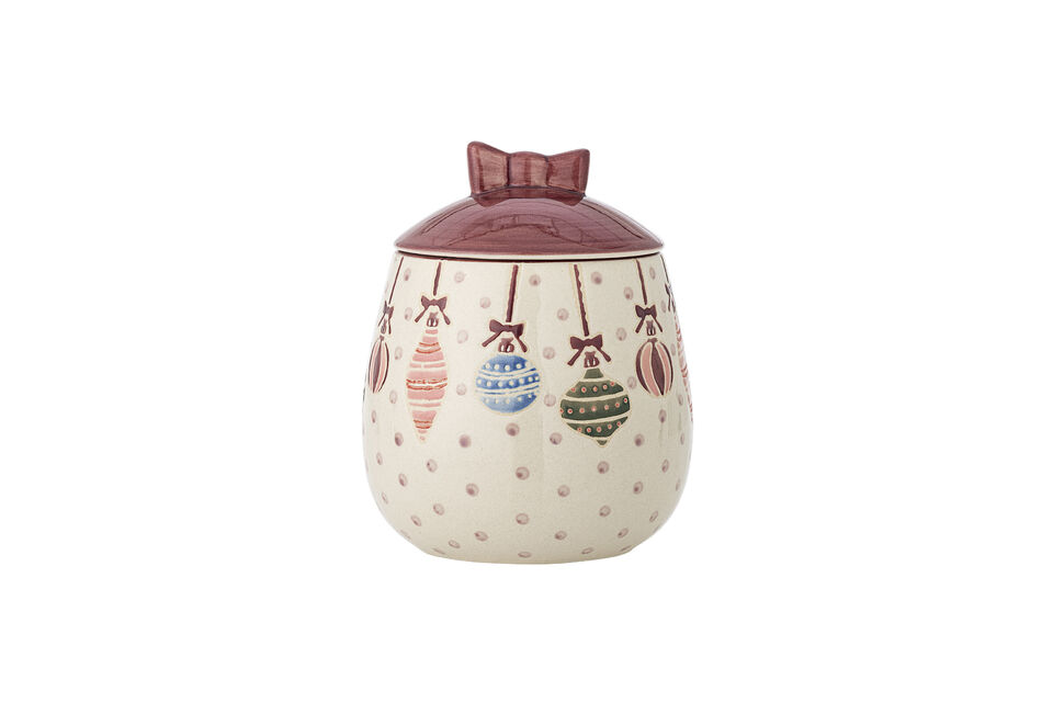 Bote con tapa de gres multicolor Ornamentia Bloomingville