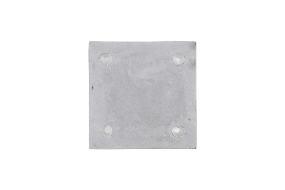 The cube design in a timeless grey is made of Polystone