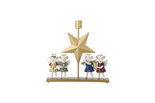 Bougeoir de Noël 23,5x23,5 cm en polyrésine multicolore Peo Détouré