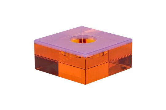 Bougeoir en cristal orange Flux