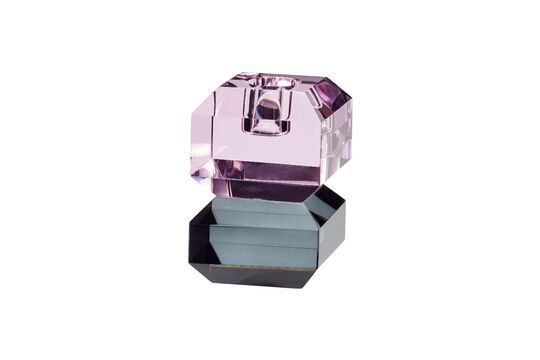 Bougeoir en cristal rouge pâle Gem Détouré