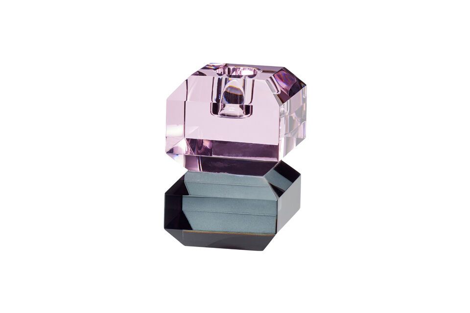 Bougeoir en cristal rouge pâle Gem Hübsch