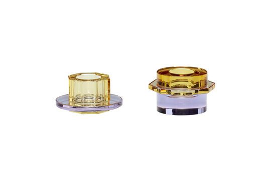 Bougeoir en cristal violet Kiosk