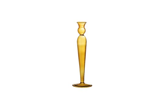 Bougeoir en verre Dara jaune
