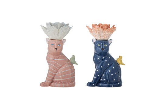 Voir la fiche produit bougeoir lot de 2 en grès multicolore Eri Bougeoir lot de 2 en grès multicolore Eri