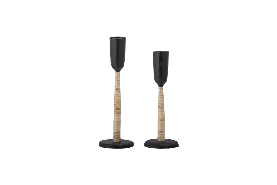 Bougeoirs lot de 2 en fer noir Kesha Bloomingville