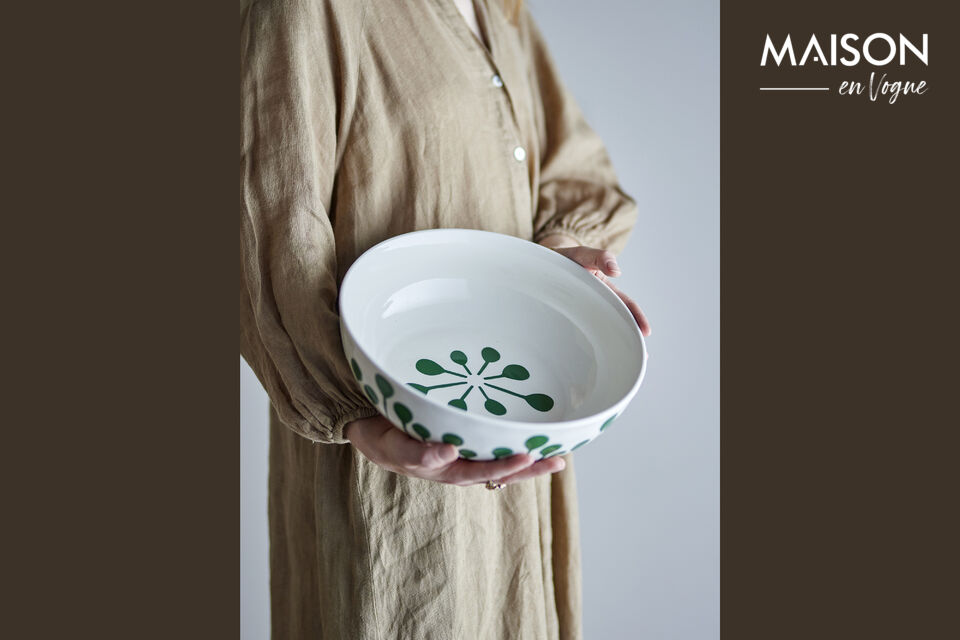The Linora Bowl by Creative Collection is a stoneware design featuring a soft-toned base with a