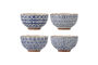 Miniature Bowls set of 4 blue stoneware Karine Clipped