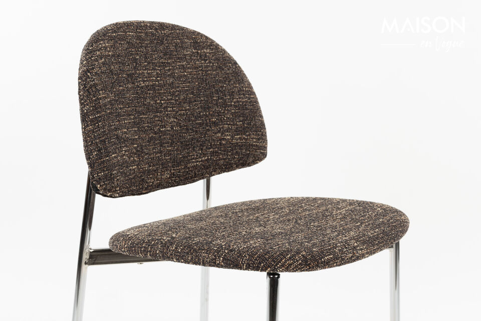 Brown and silver dining chair Sunrise - 6