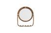 Miniature Brown bamboo mirror with 5 hooks Haven 1