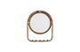 Miniature Brown bamboo mirror with 5 hooks Haven Clipped