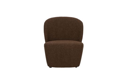 Brown bouclé fabric armchair Lofty Clipped