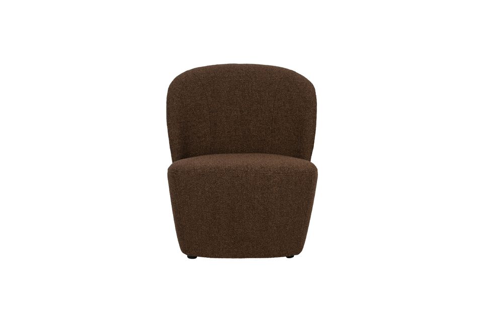 Brown bouclé fabric armchair Lofty Vtwonen