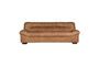 Miniature Brown cowhide 3-seater sofa Clair Douglas Clipped
