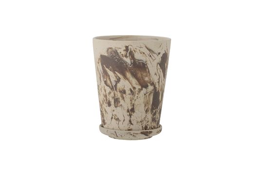 Brown flower pot with saucer Stacy
