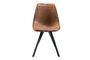 Miniature Brown leather armchair Swen Clipped