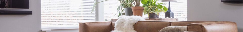 Material Details Brown leather right-corner sofa Bean