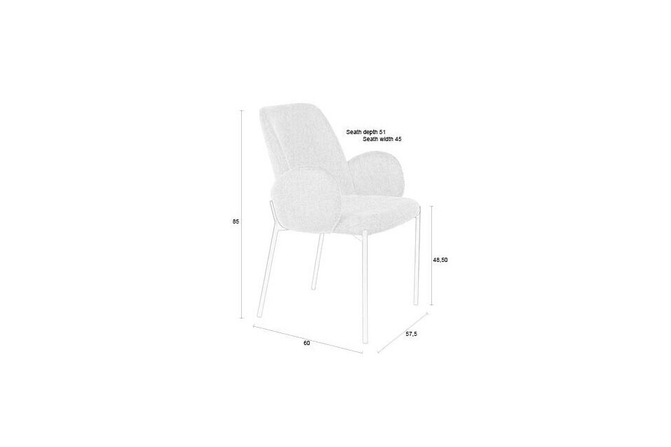 Brown metal chair Tjarda White Label